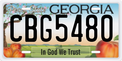 GA license plate CBG5480