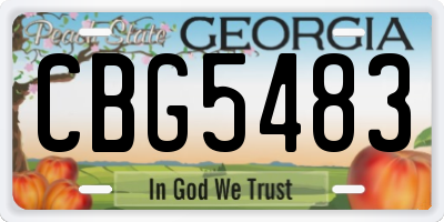 GA license plate CBG5483