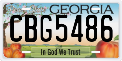 GA license plate CBG5486
