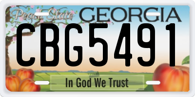 GA license plate CBG5491