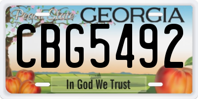GA license plate CBG5492