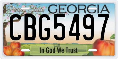 GA license plate CBG5497