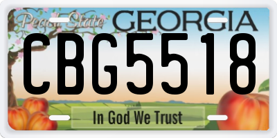 GA license plate CBG5518