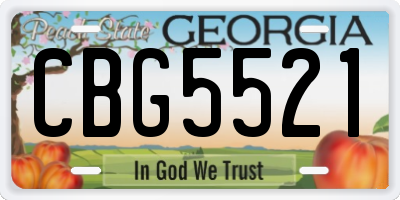 GA license plate CBG5521