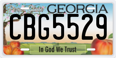GA license plate CBG5529