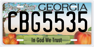 GA license plate CBG5535