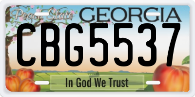 GA license plate CBG5537