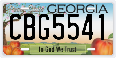 GA license plate CBG5541