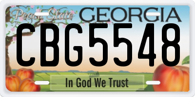 GA license plate CBG5548