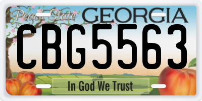 GA license plate CBG5563