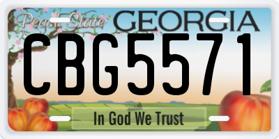 GA license plate CBG5571