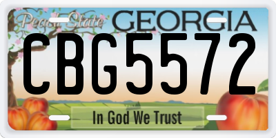 GA license plate CBG5572