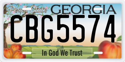 GA license plate CBG5574