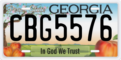 GA license plate CBG5576