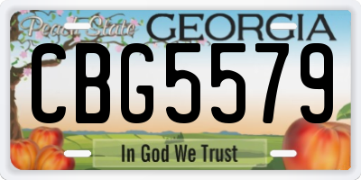 GA license plate CBG5579