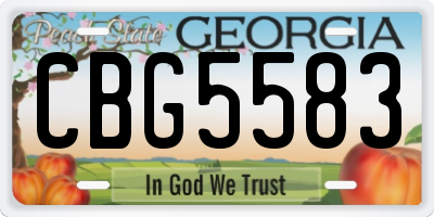 GA license plate CBG5583