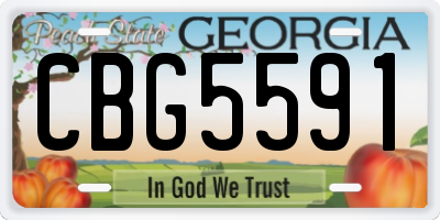 GA license plate CBG5591