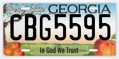 GA license plate CBG5595