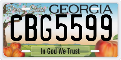 GA license plate CBG5599