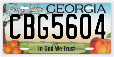 GA license plate CBG5604