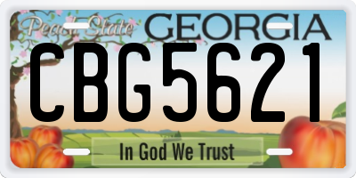 GA license plate CBG5621