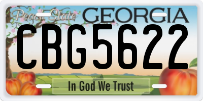 GA license plate CBG5622