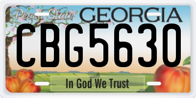 GA license plate CBG5630