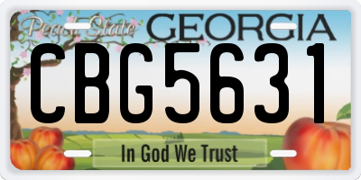GA license plate CBG5631