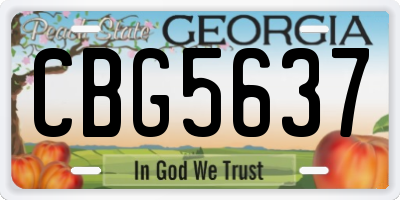 GA license plate CBG5637