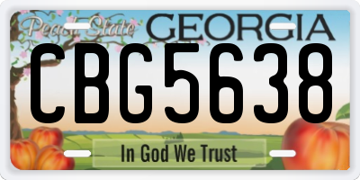 GA license plate CBG5638
