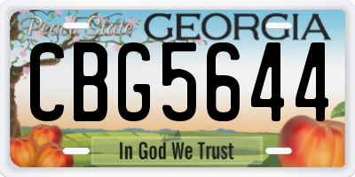 GA license plate CBG5644