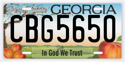 GA license plate CBG5650