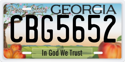 GA license plate CBG5652
