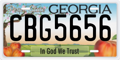 GA license plate CBG5656