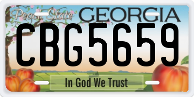 GA license plate CBG5659