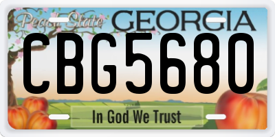 GA license plate CBG5680
