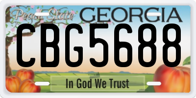 GA license plate CBG5688