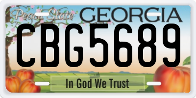 GA license plate CBG5689