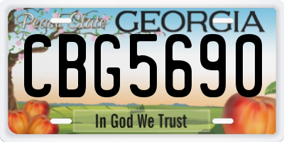 GA license plate CBG5690