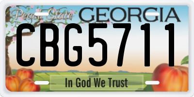 GA license plate CBG5711