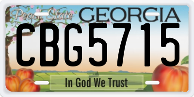 GA license plate CBG5715