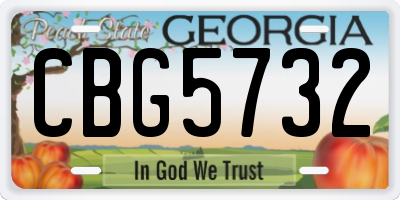 GA license plate CBG5732