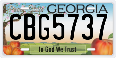 GA license plate CBG5737