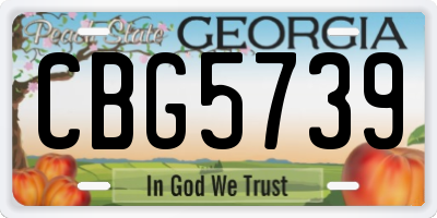 GA license plate CBG5739