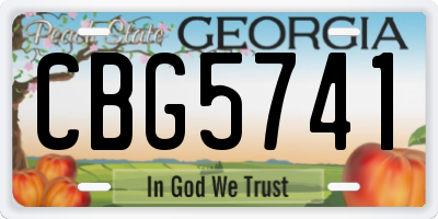 GA license plate CBG5741