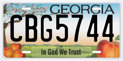 GA license plate CBG5744