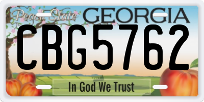 GA license plate CBG5762