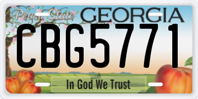 GA license plate CBG5771