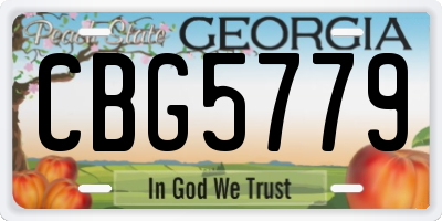 GA license plate CBG5779