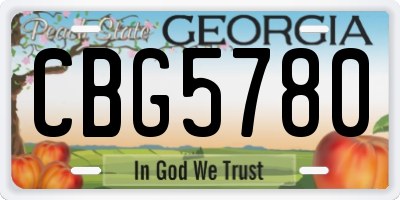 GA license plate CBG5780